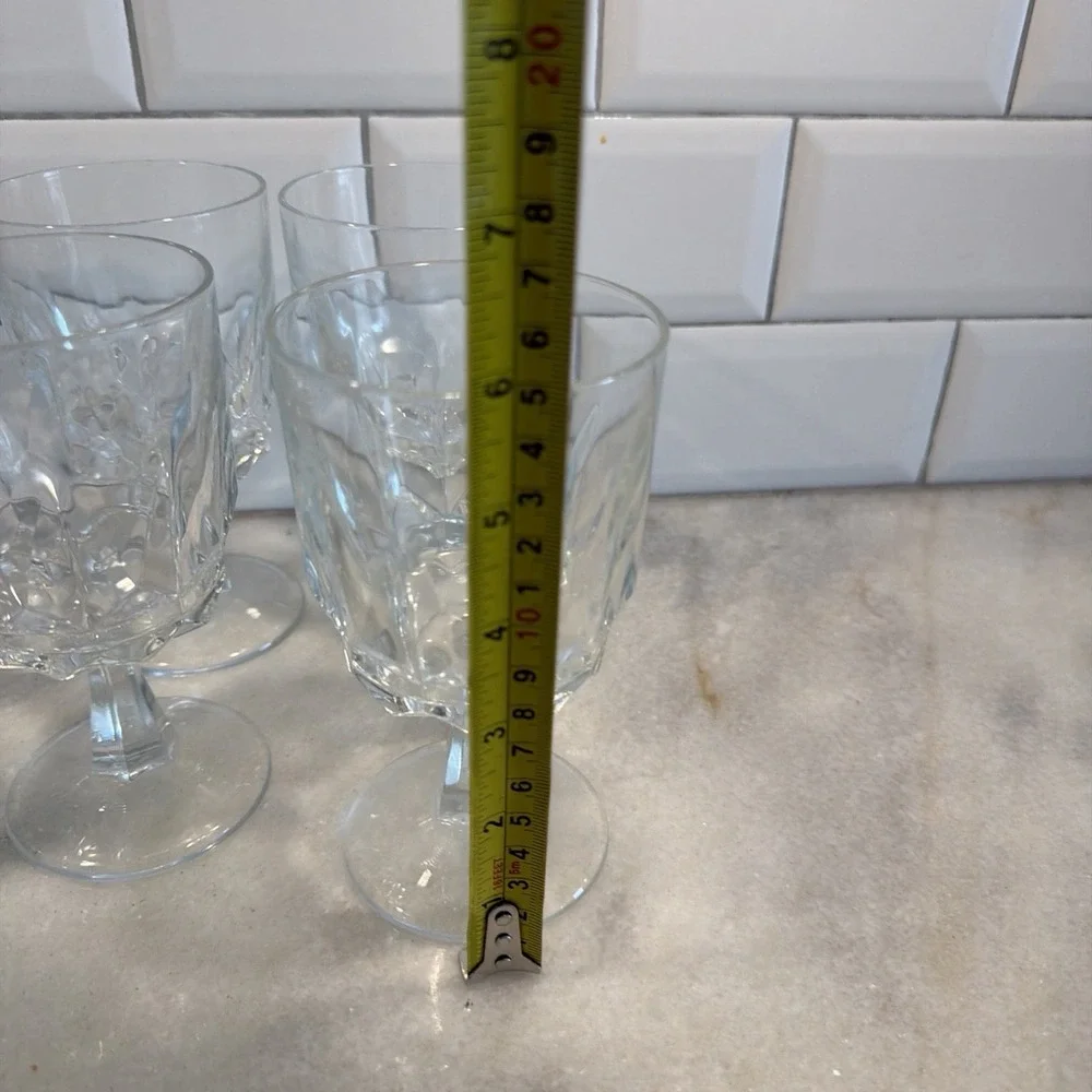 Set of 6 Vintage Arcoroc France Stemmed Crystal Wine Glasses